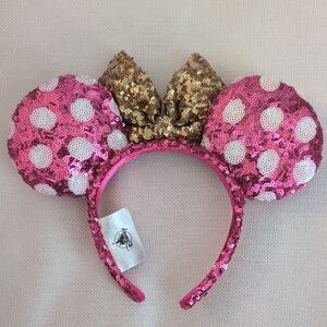 Disney Pink And Gold Minnie Sequin Headband